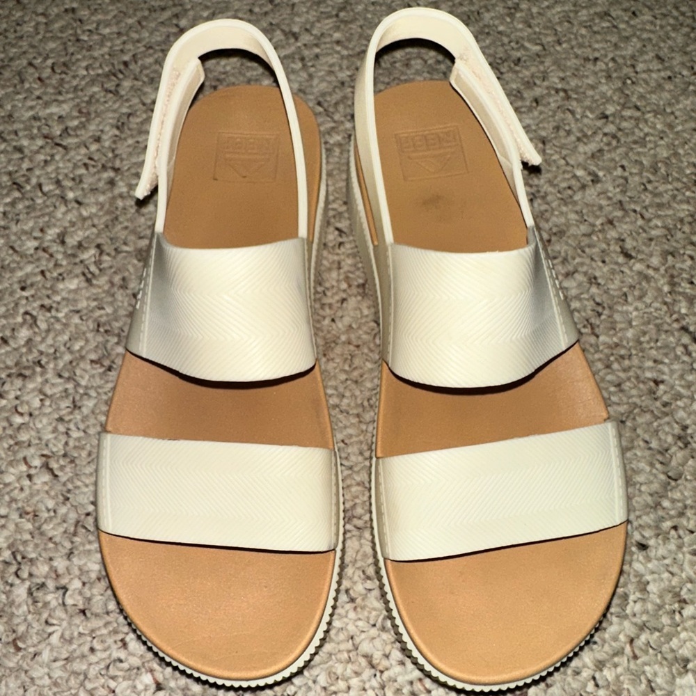 REEF Cream Wedge Sandals